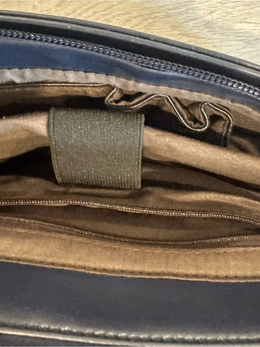 Walasa Pocketful of Sunshine Navy Leather Bow Satchel Crossbody Bag